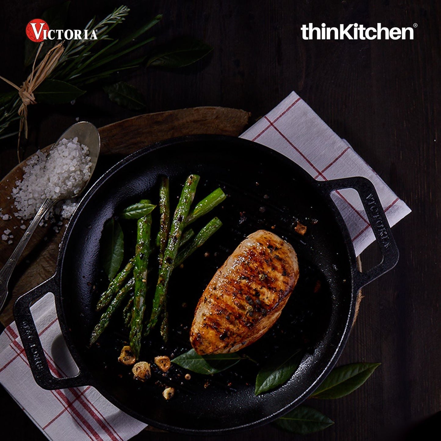 Victoria Cast Iron Round Skillet with Double Loop Handles, Made in Colombia, 10 Inches