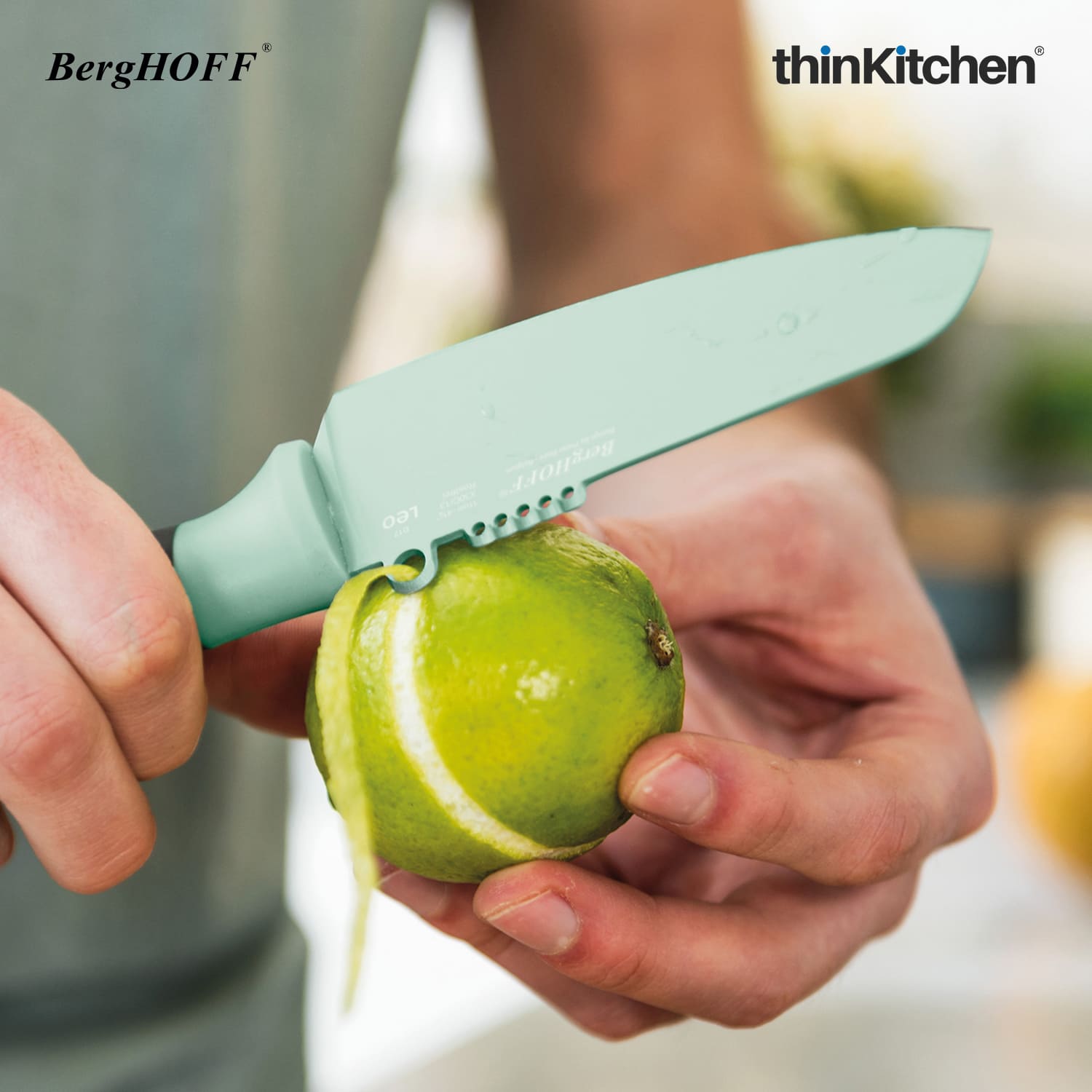 BergHOFF Leo Vegetable Knife With Zester 11 cm - Mint - 1