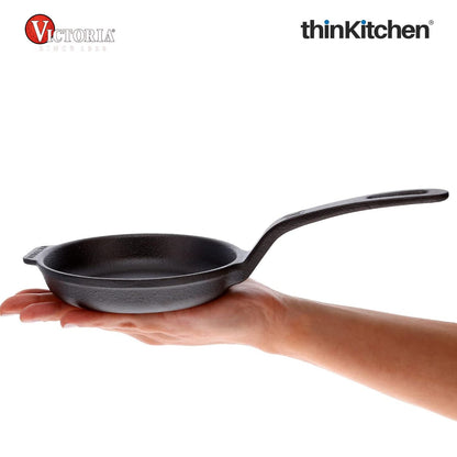 Victoria 4-Inch Cast Iron Skillet, Pre-Seasoned Cast Iron Frying Pan with Long Handle, Made in Colombia