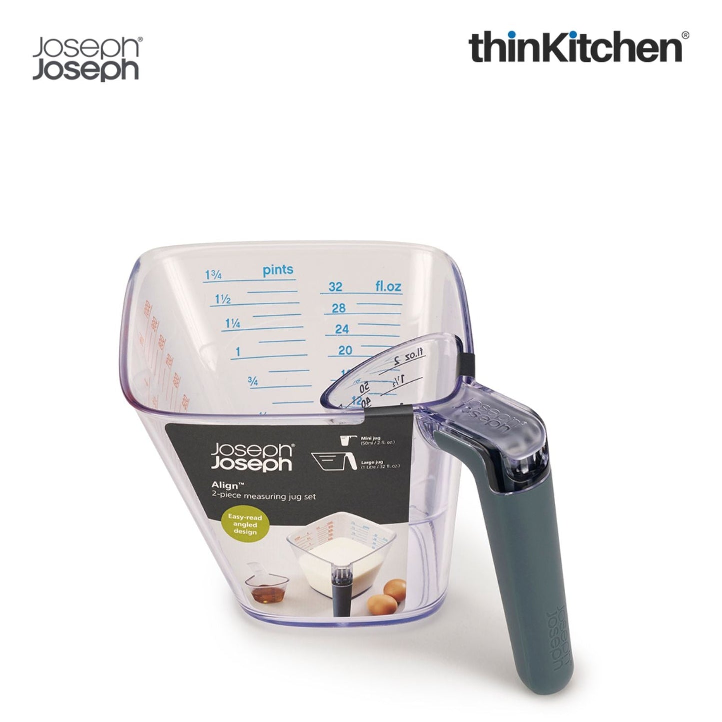 Joseph joseph Align™ 2-piece easy-read measuring jug set