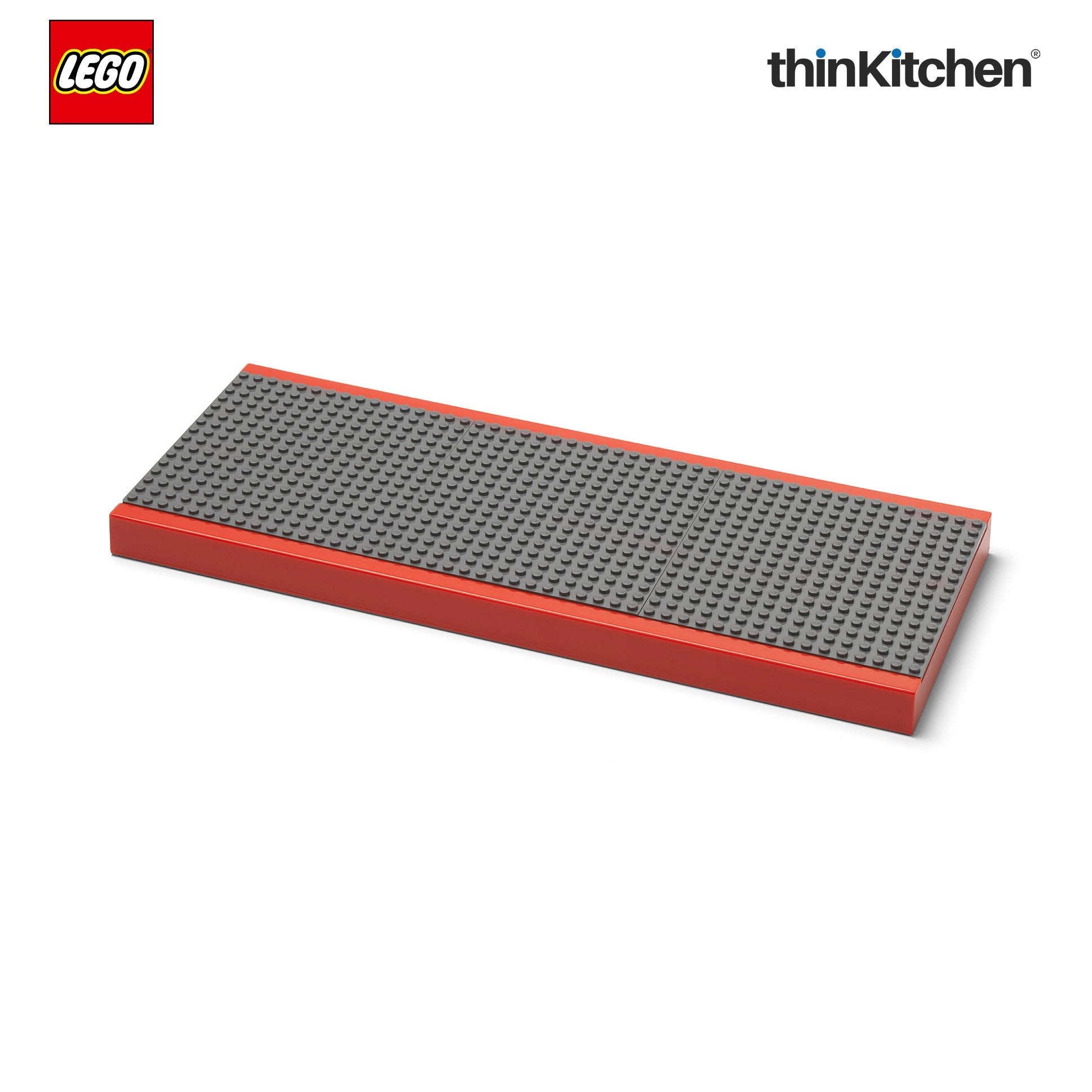 LEGO Decorative Floating Wall Shelf with 3 Baseplates (Grey & Red) | 15 x 6 Inch Storage Shelf for Kids Bedroom & Playroom - 1