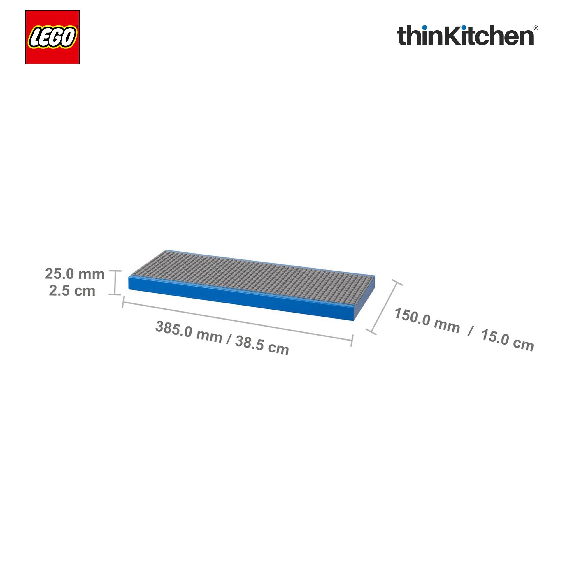 LEGO Decorative Floating Wall Shelf with 3 Baseplates (Grey & Blue) | 15 x 6 Inch Storage Shelf for Kids Bedroom & Playroom - 4