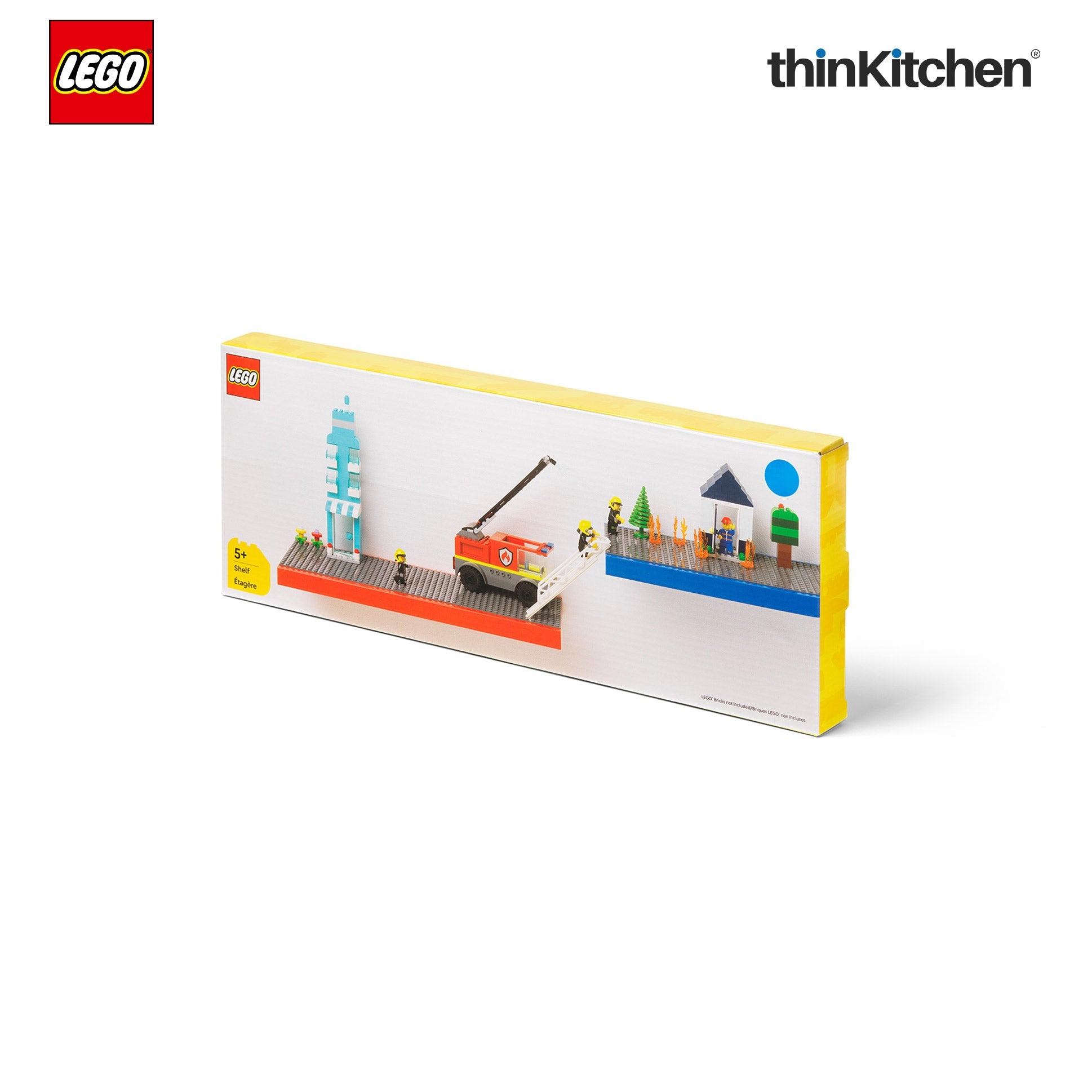 LEGO Decorative Floating Wall Shelf with 3 Baseplates (Grey & Blue) | 15 x 6 Inch Storage Shelf for Kids Bedroom & Playroom - 5
