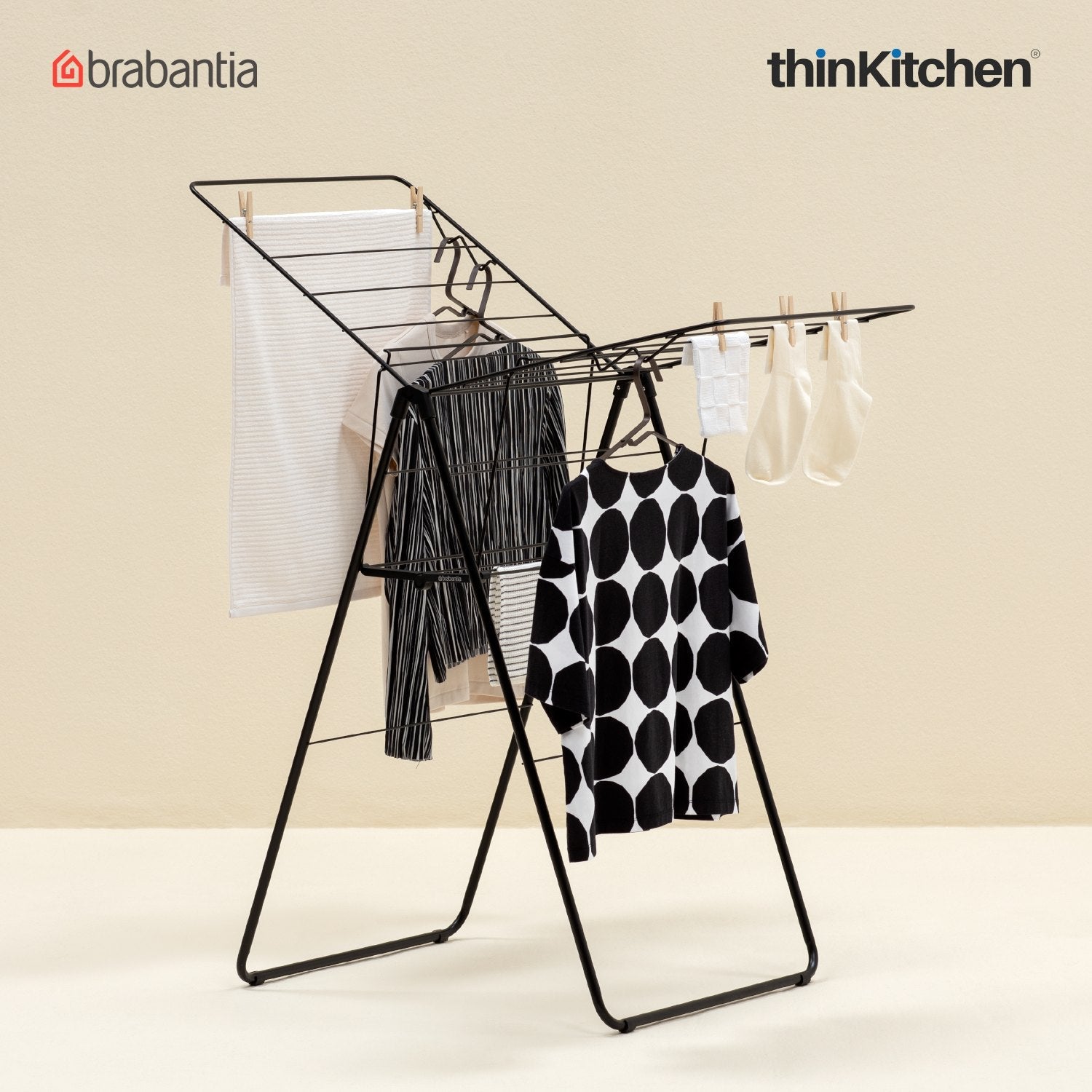 Brabantia Hangon Drying Rack 15 Meters Matt Black - 1