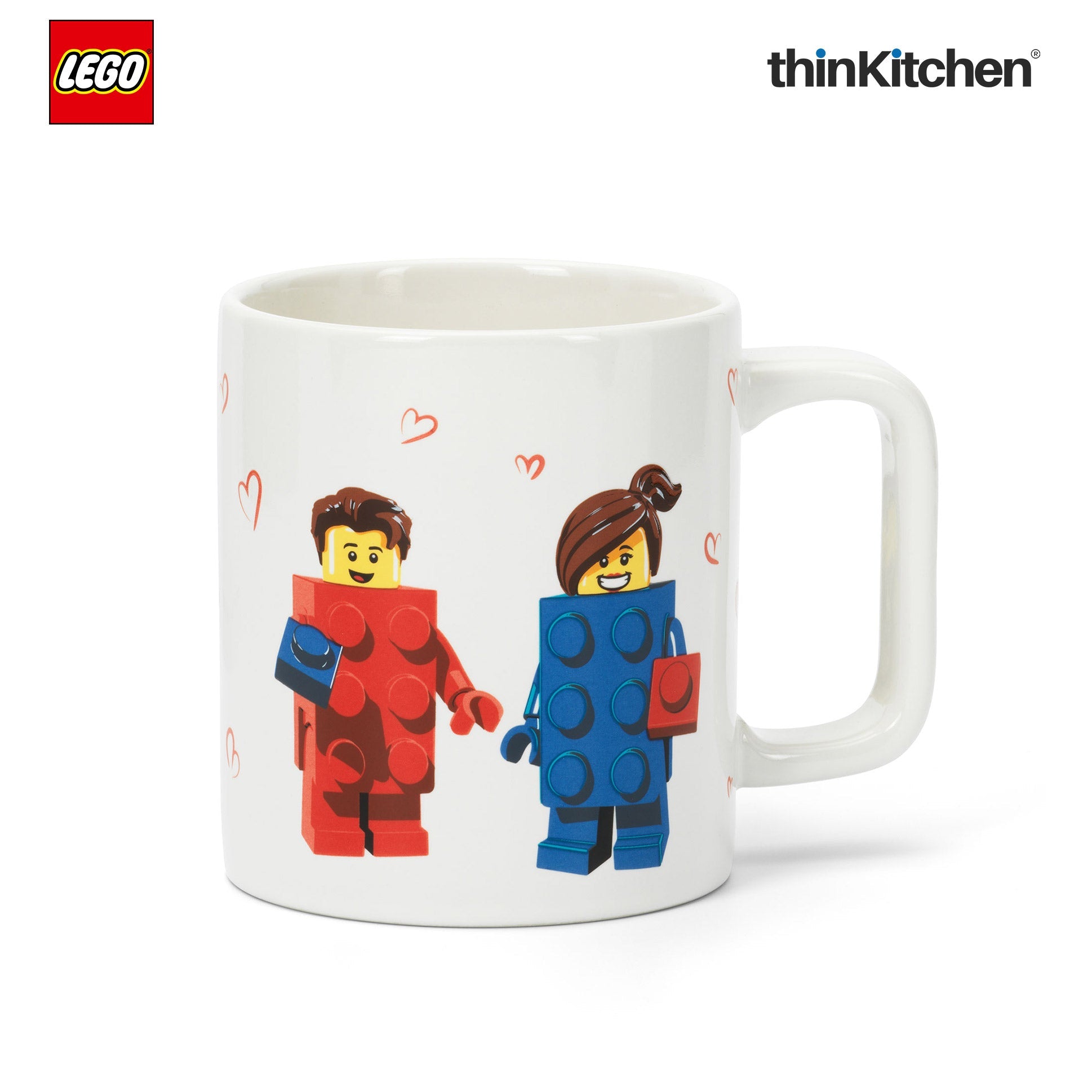 LEGO Love Ceramic Coffee & Tea Mug 300ml for Kids & Adults | Durable Novelty Coffee Gift Mug - 1