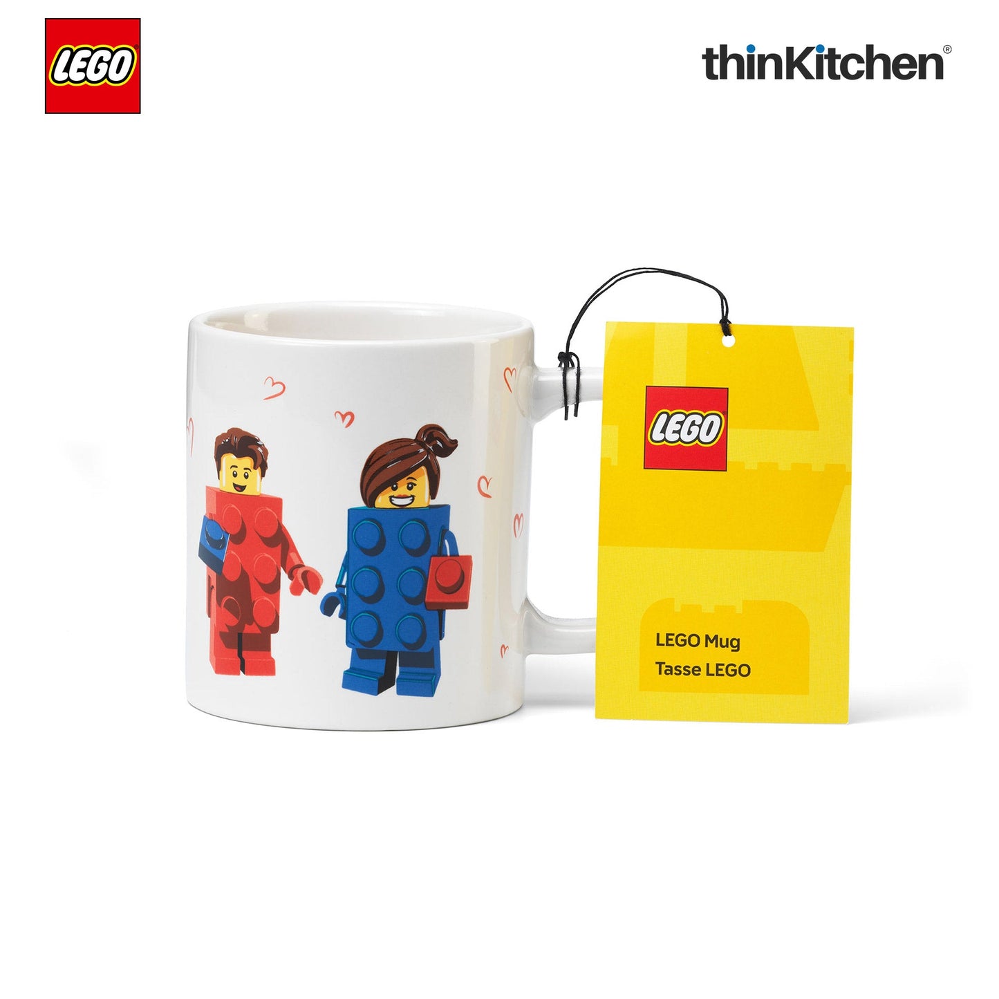 LEGO Love Ceramic Coffee & Tea Mug 300ml for Kids & Adults | Durable Novelty Coffee Gift Mug
