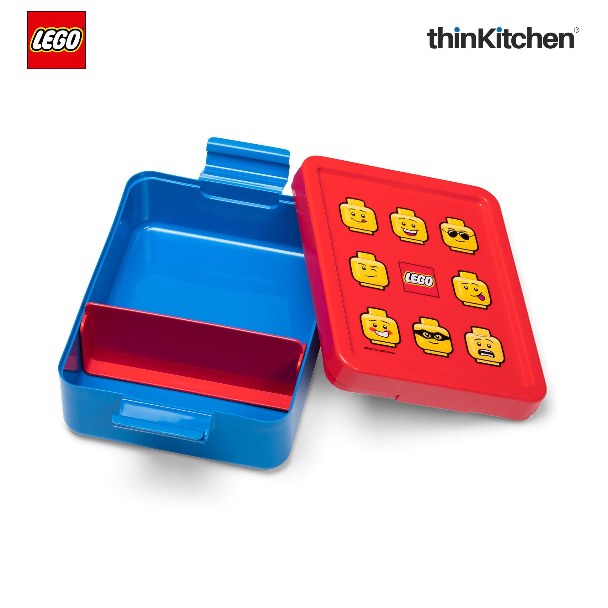 LEGO Iconic Kids Lunch Box with Divider 1.7L (Red & Blue) | BPA Free, Lunch Box for School, Snack Box, Travel Lunch Box - 1