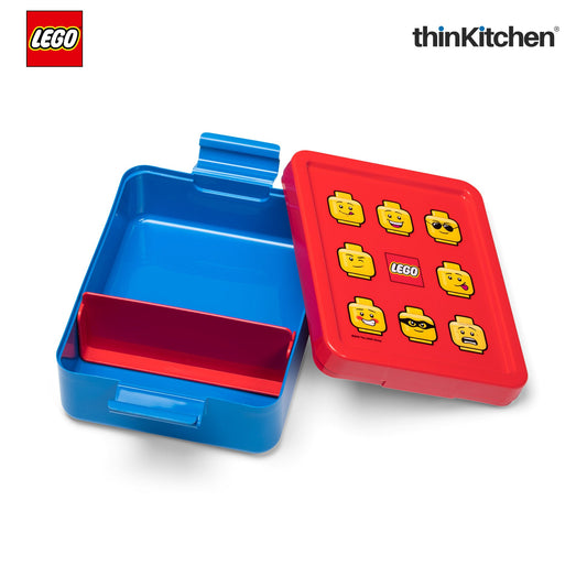 LEGO Iconic Kids Lunch Box with Divider 1.7L (Red & Blue) | BPA Free, Lunch Box for School, Snack Box, Travel Lunch Box