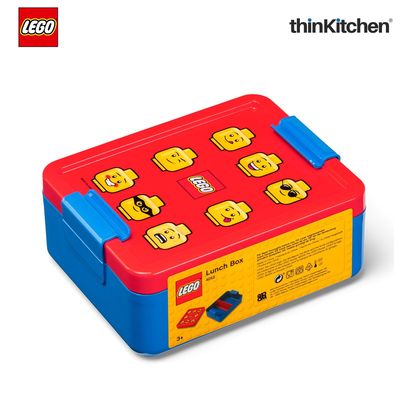 LEGO Iconic Kids Lunch Box with Divider 1.7L (Red & Blue) | BPA Free, Lunch Box for School, Snack Box, Travel Lunch Box