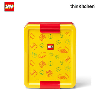 LEGO Brick Art Line Series Kids Lunch Box with Divider 1.7L (Red & Yellow)  | BPA Free Kids Lunch Box for School, Snack Box, Travel Lunchbox for Kids & Adults