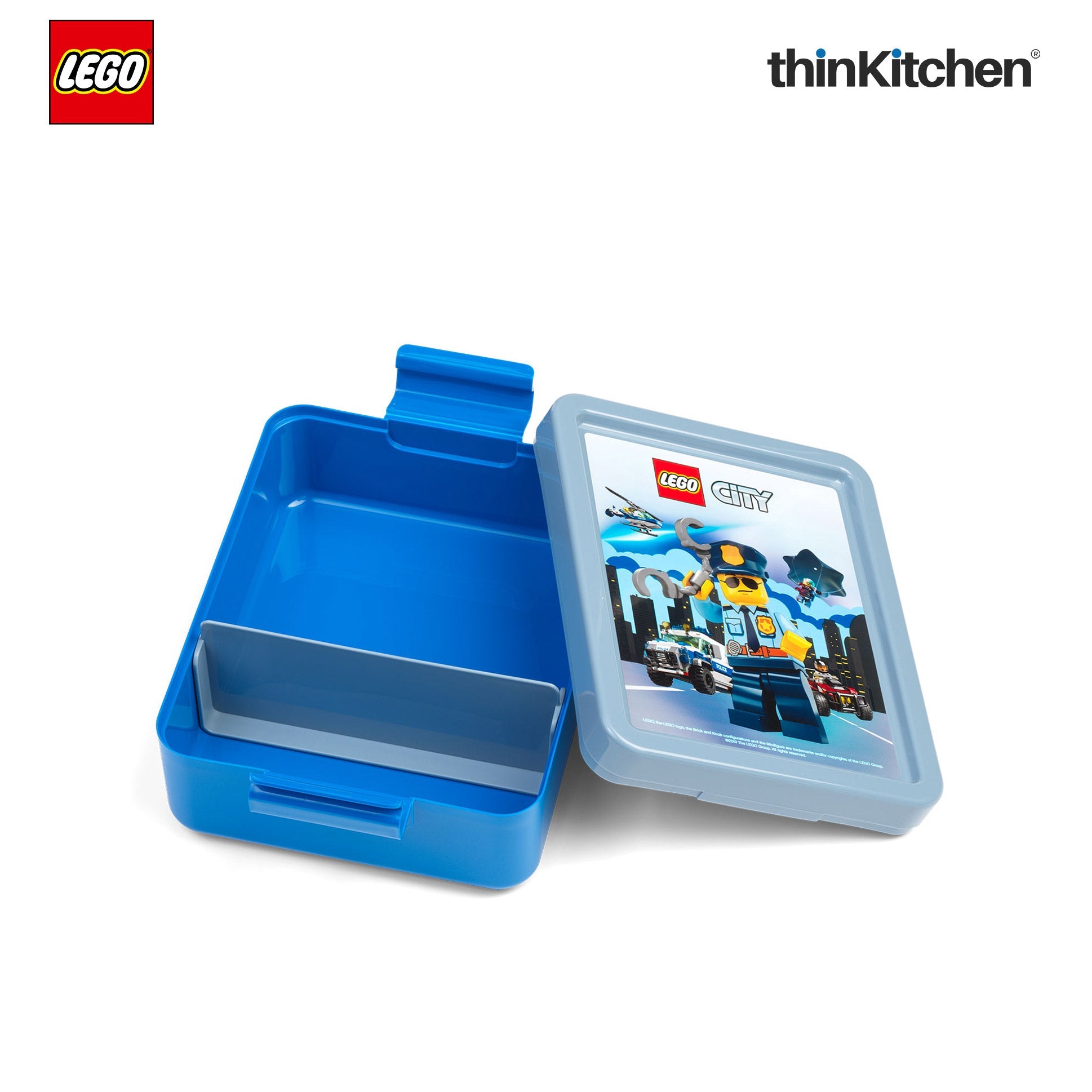 LEGO City Series Kids Lunch Box with Divider 1.7L (Blue & Grey) |BPA Free, Lunch Box for School, Snack Box, Travel Lunch Box - 4
