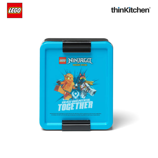 LEGO Ninjago Series Kids Lunch Box with Divider 1.7L (Blue & Black) | BPA Free, Kids Lunch Box for School, Snack Box, Travel Lunchbox