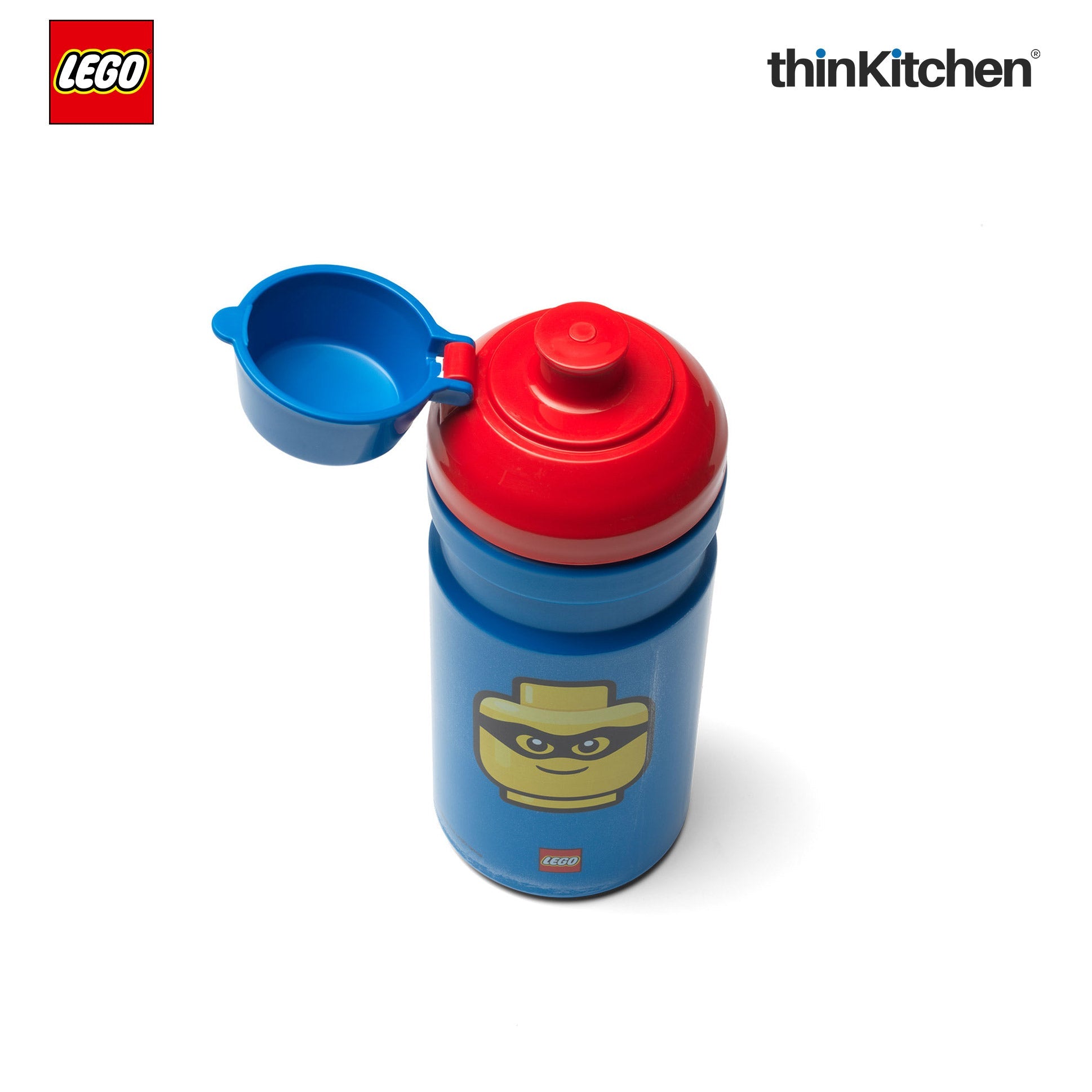 LEGO Iconic Kids Water Bottle 390ml with Flip Top Covered Spout | BPA Free, Leak Resistant Small School Bottle - 4