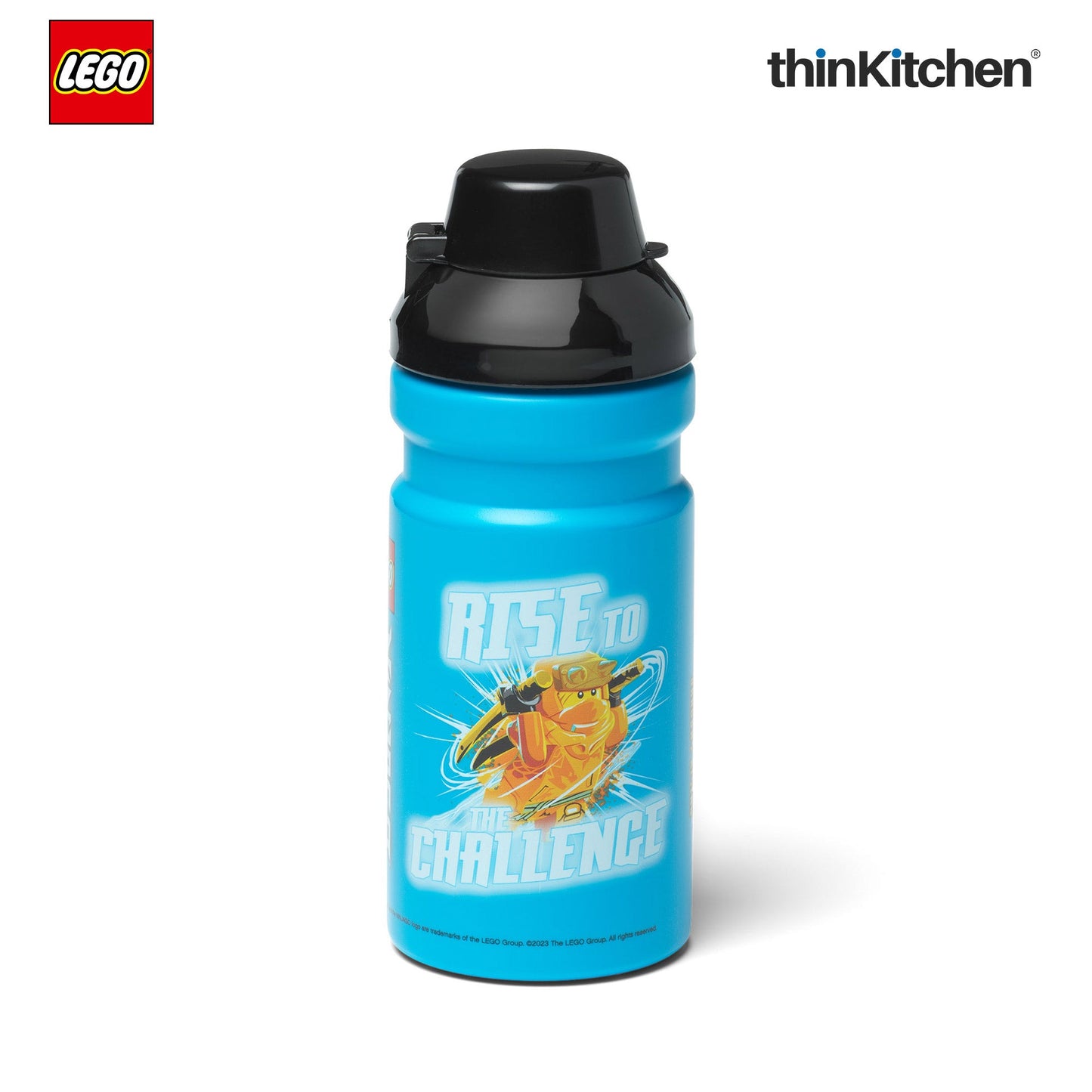 LEGO Ninjago Series Kids Water Bottle 390ml with Flip Top Covered Spout | BPA Free, Leak Resistant Small School Bottle