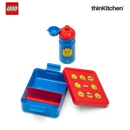 LEGO Iconic Kids School Lunch Set with 390ml Water Bottle & 1.7L Lunch Box | BPA Free Travel Lunch Set for Kids & Adults