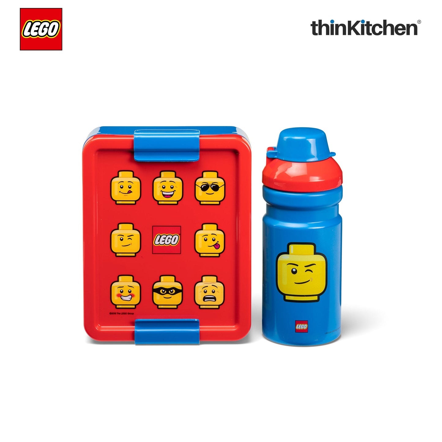LEGO Iconic Kids School Lunch Set with 390ml Water Bottle & 1.7L Lunch Box | BPA Free Travel Lunch Set for Kids & Adults