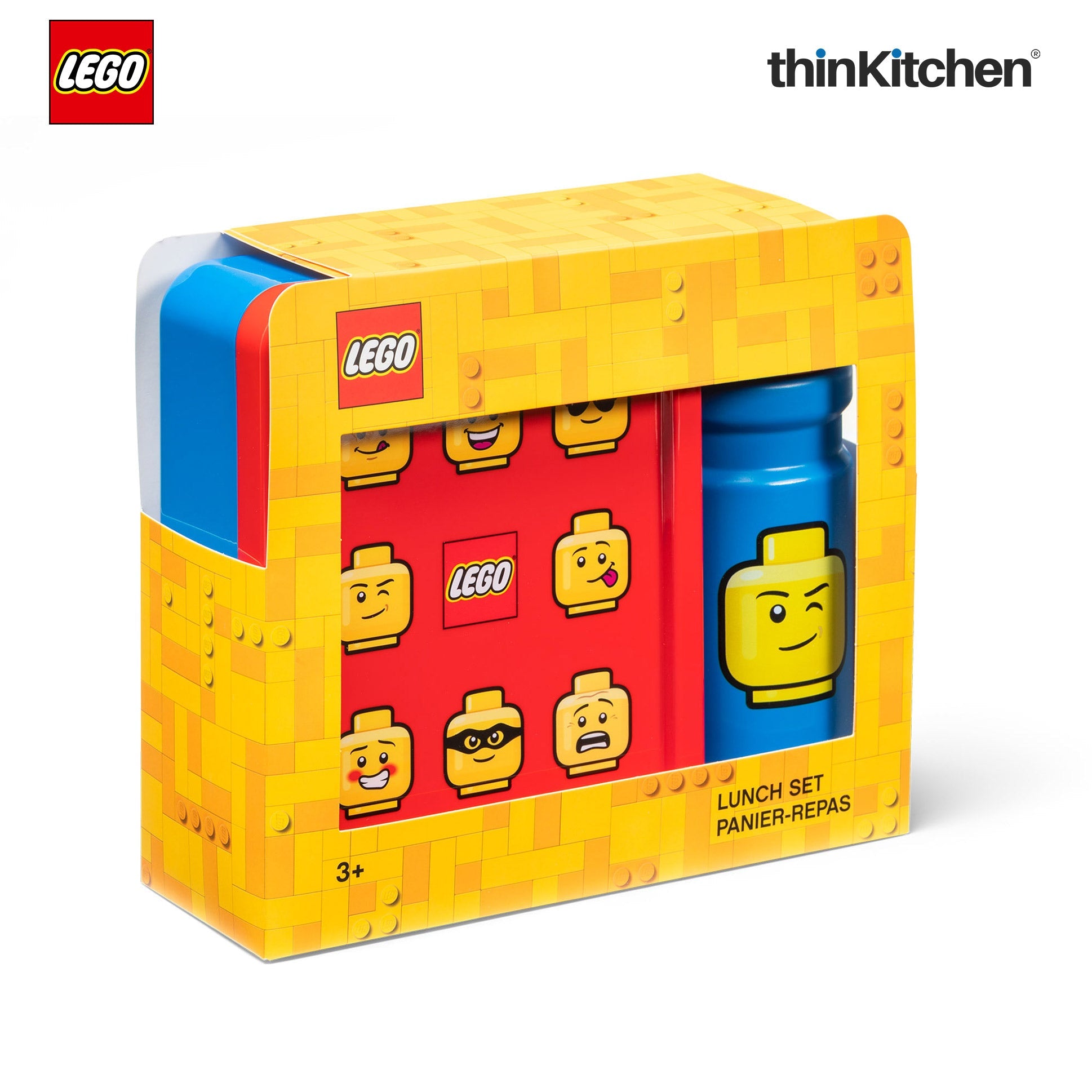 LEGO Iconic Kids School Lunch Set with 390ml Water Bottle & 1.7L Lunch Box | BPA Free Travel Lunch Set for Kids & Adults - 6