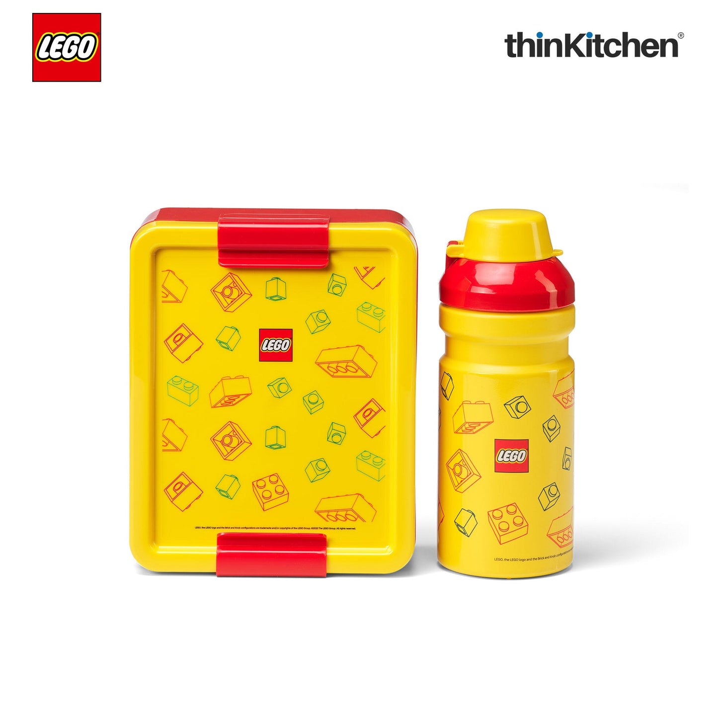 LEGO  Brick Art Line Series Kids School Lunch Set with 390ml Water Bottle & 1.7L Lunch Box | BPA Free Travel Lunch Set for Kids & Adults