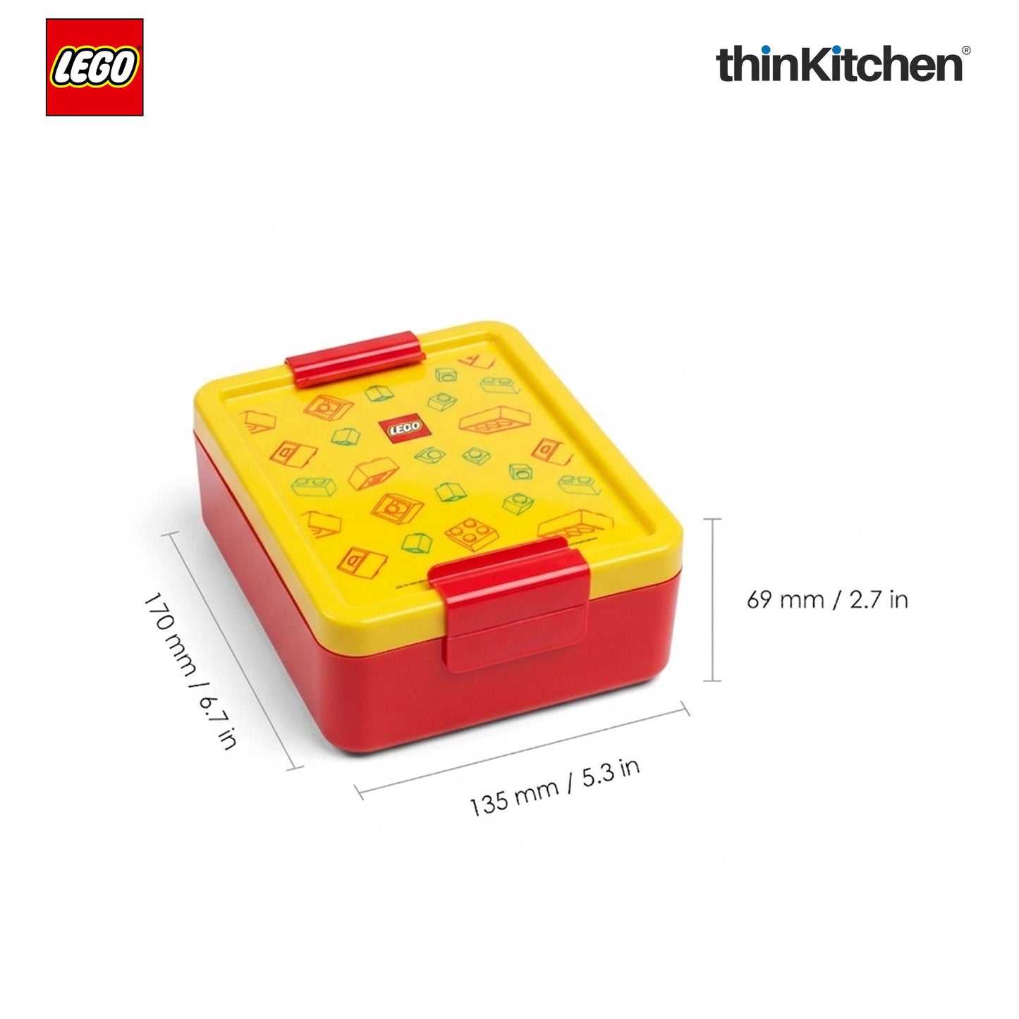 LEGO  Brick Art Line Series Kids School Lunch Set with 390ml Water Bottle & 1.7L Lunch Box | BPA Free Travel Lunch Set for Kids & Adults