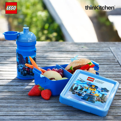 LEGO  City Series School Lunch Set with 390ml Water Bottle & 1.7L Lunch Box for Kids | BPA Free, Travel Lunch Set for Kids & Adults