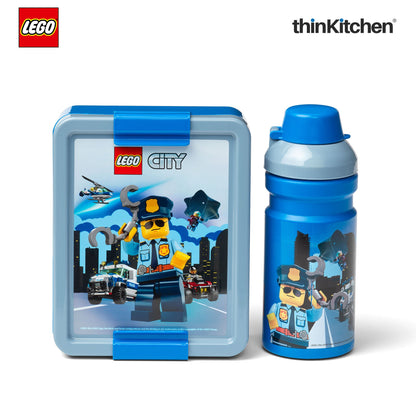 LEGO  City Series School Lunch Set with 390ml Water Bottle & 1.7L Lunch Box for Kids | BPA Free, Travel Lunch Set for Kids & Adults