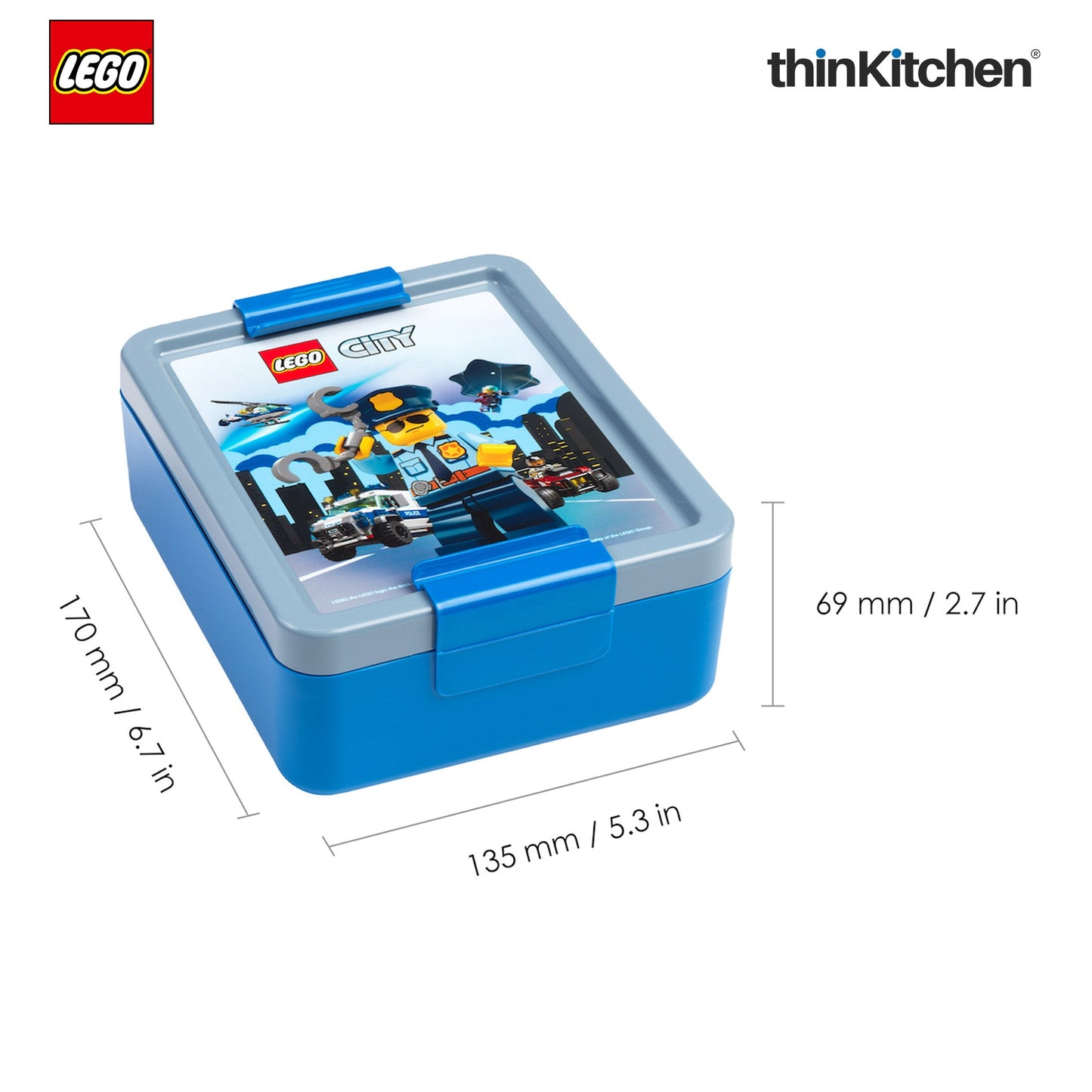 LEGO  City Series School Lunch Set with 390ml Water Bottle & 1.7L Lunch Box for Kids | BPA Free, Travel Lunch Set for Kids & Adults