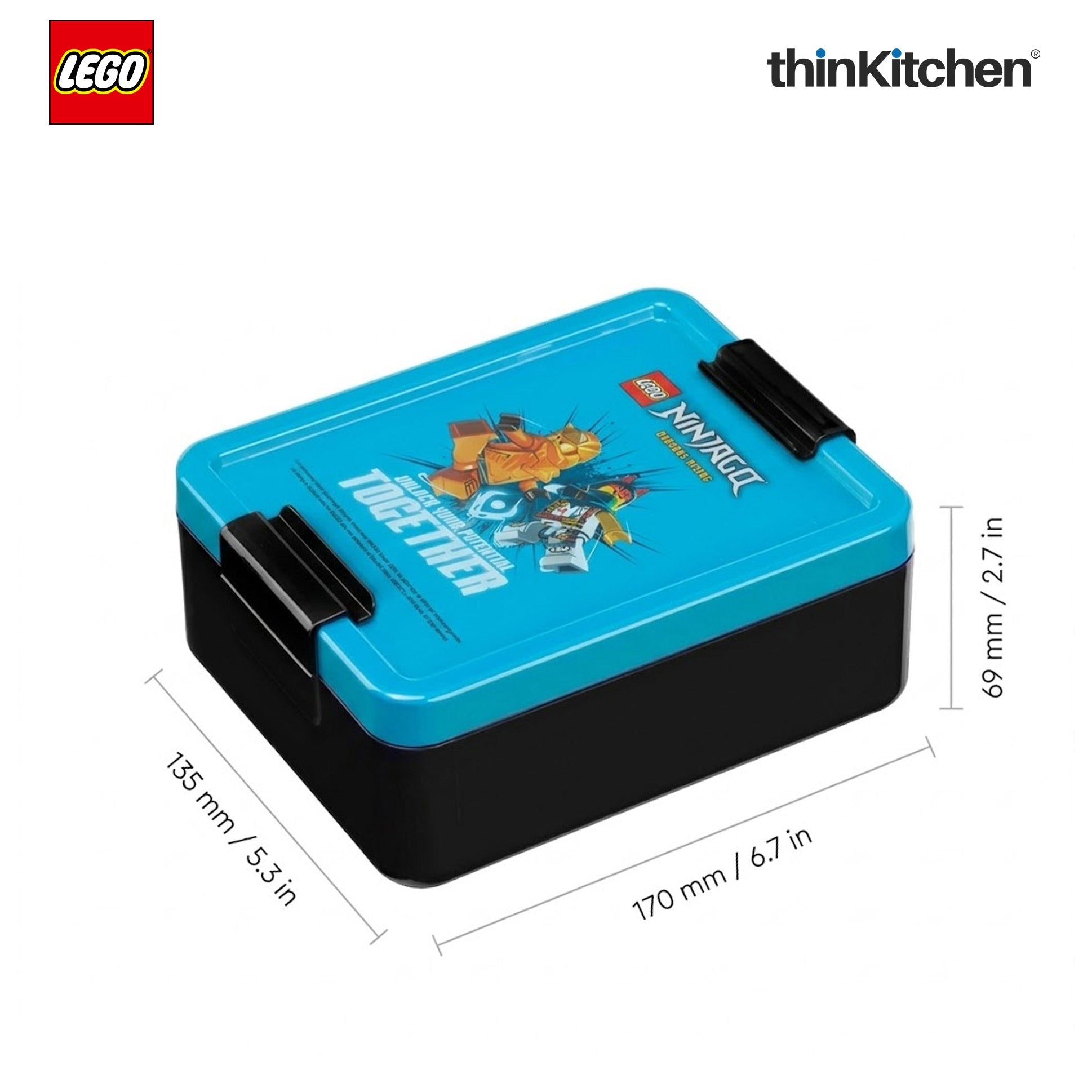 LEGO  Ninjago Series School Lunch Set with 390ml Water Bottle & 1.7L Lunch Box for Kids | BPA Free, Travel Lunch Set for Kids & Adults - 2