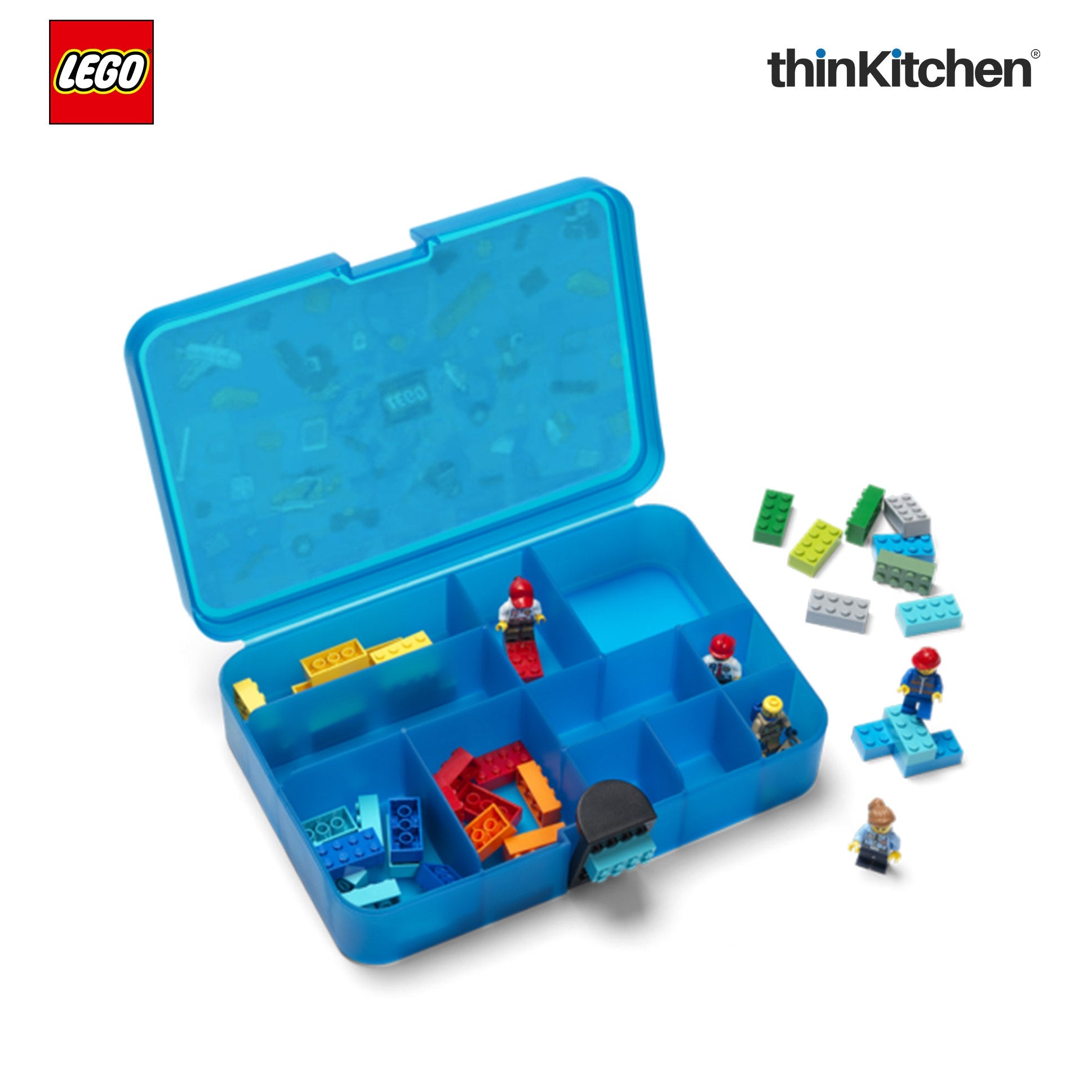 LEGO Iconic Series Sorting Box, Toy Storage, Multipurpose Organizer - Blue - 3