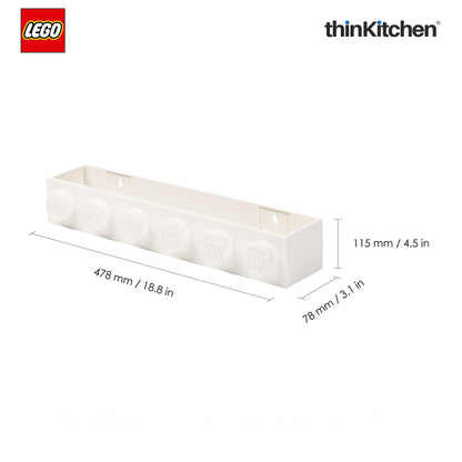 LEGO Wall Mounted Book Rack White, 19 Inches | Decorative Book Shelf for Books and Toys