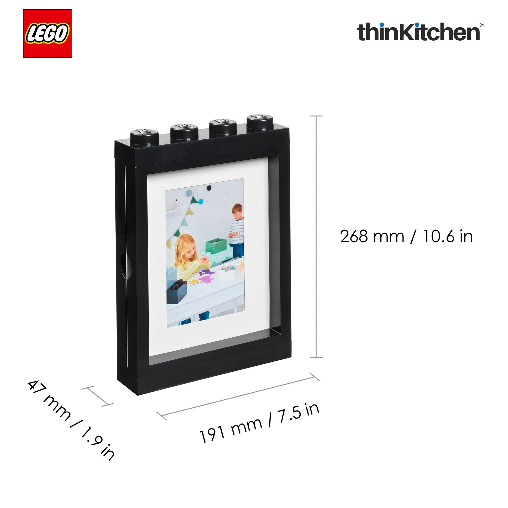 LEGO Decorative Photo Frame - 6x4 Inches, Black | Picture Frame for Kids Room, Bedroom & Living Room Décor - 2