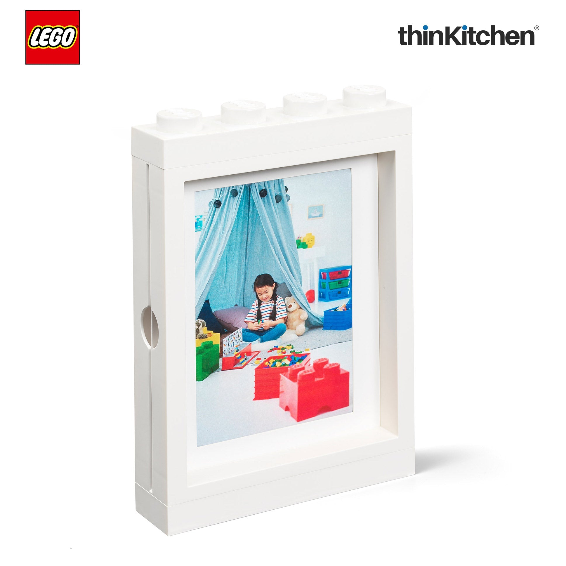 LEGO Decorative Photo Frame - 6x4 Inches, White | Picture Frame for Kids Room, Bedroom & Living Room Decor - 1