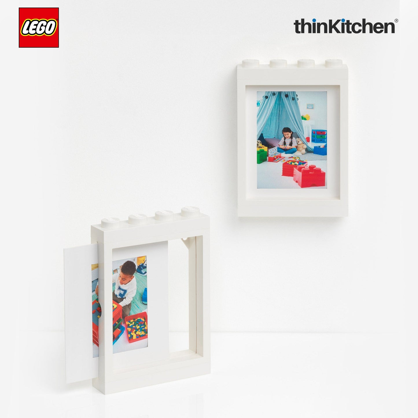 LEGO Decorative Photo Frame - 6x4 Inches, White | Picture Frame for Kids Room, Bedroom & Living Room Decor