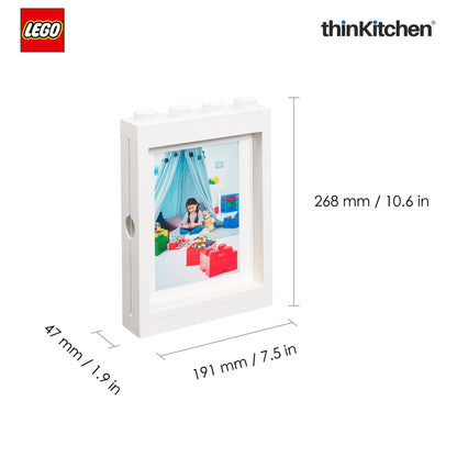 LEGO Decorative Photo Frame - 6x4 Inches, White | Picture Frame for Kids Room, Bedroom & Living Room Decor