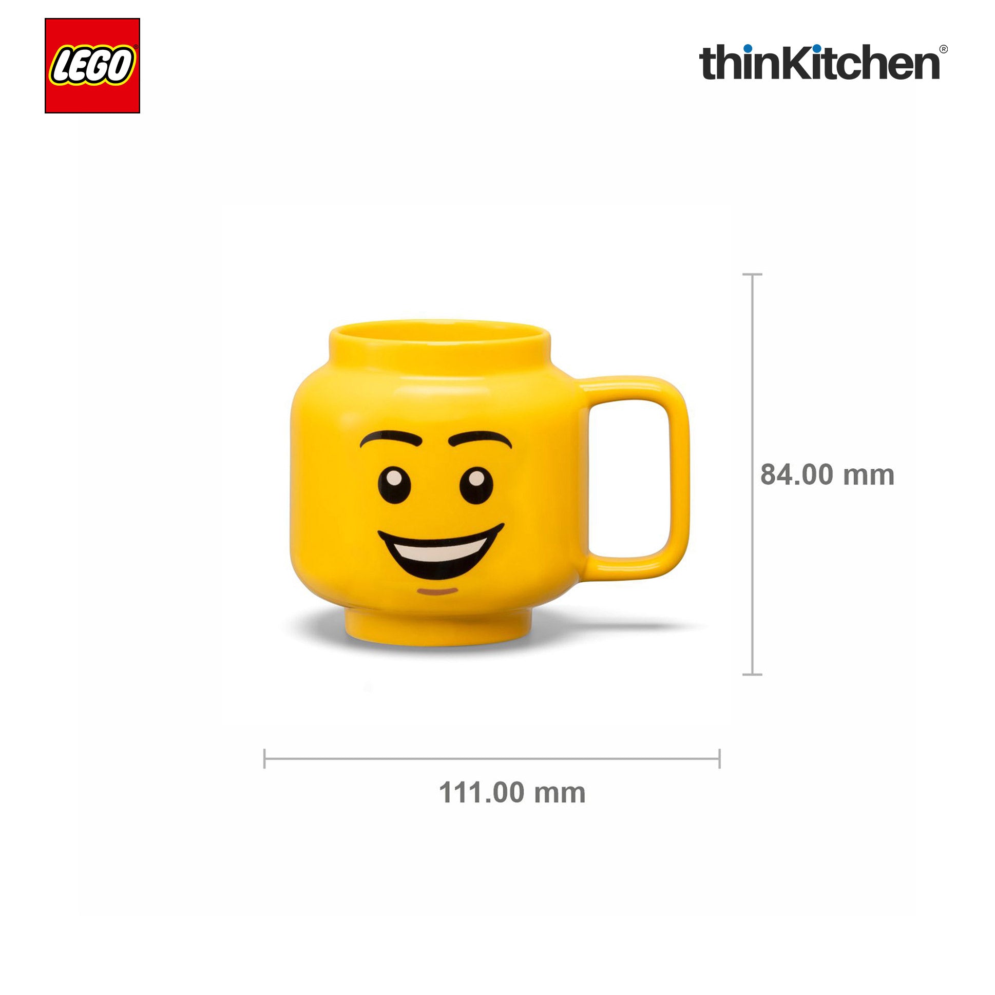 LEGO Iconic Happy Boy Ceramic Mug for Coffee, Tea, Large, 530ml | Gift Mug for Kids & Adults - 2