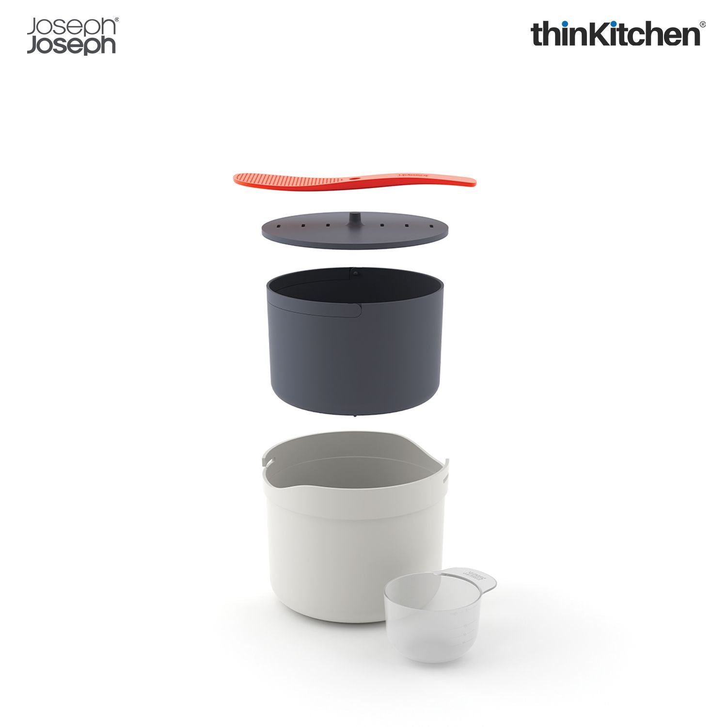 Joseph Joseph M-Cuisine Microwave Rice and Grain Cooker - Stone/Orange - 1