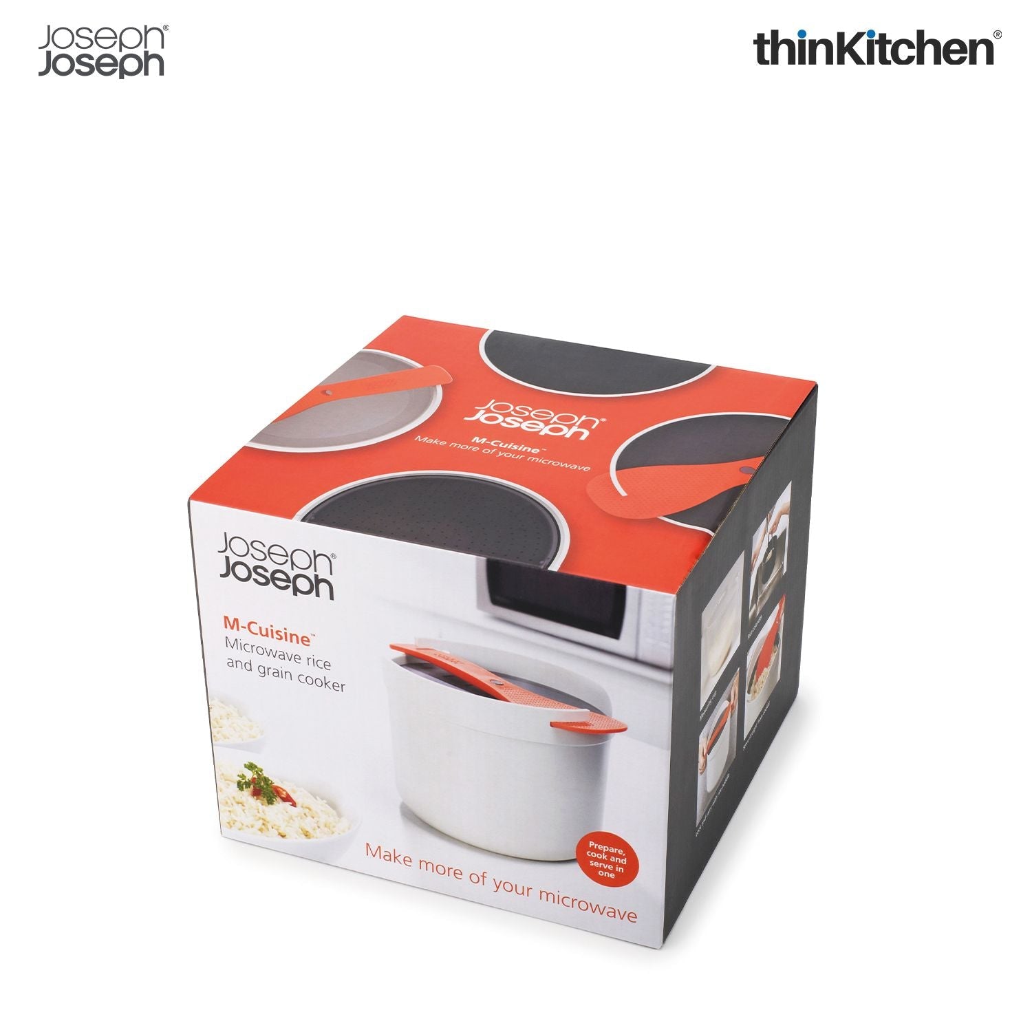 Joseph Joseph M-Cuisine Microwave Rice and Grain Cooker - Stone/Orange - 3