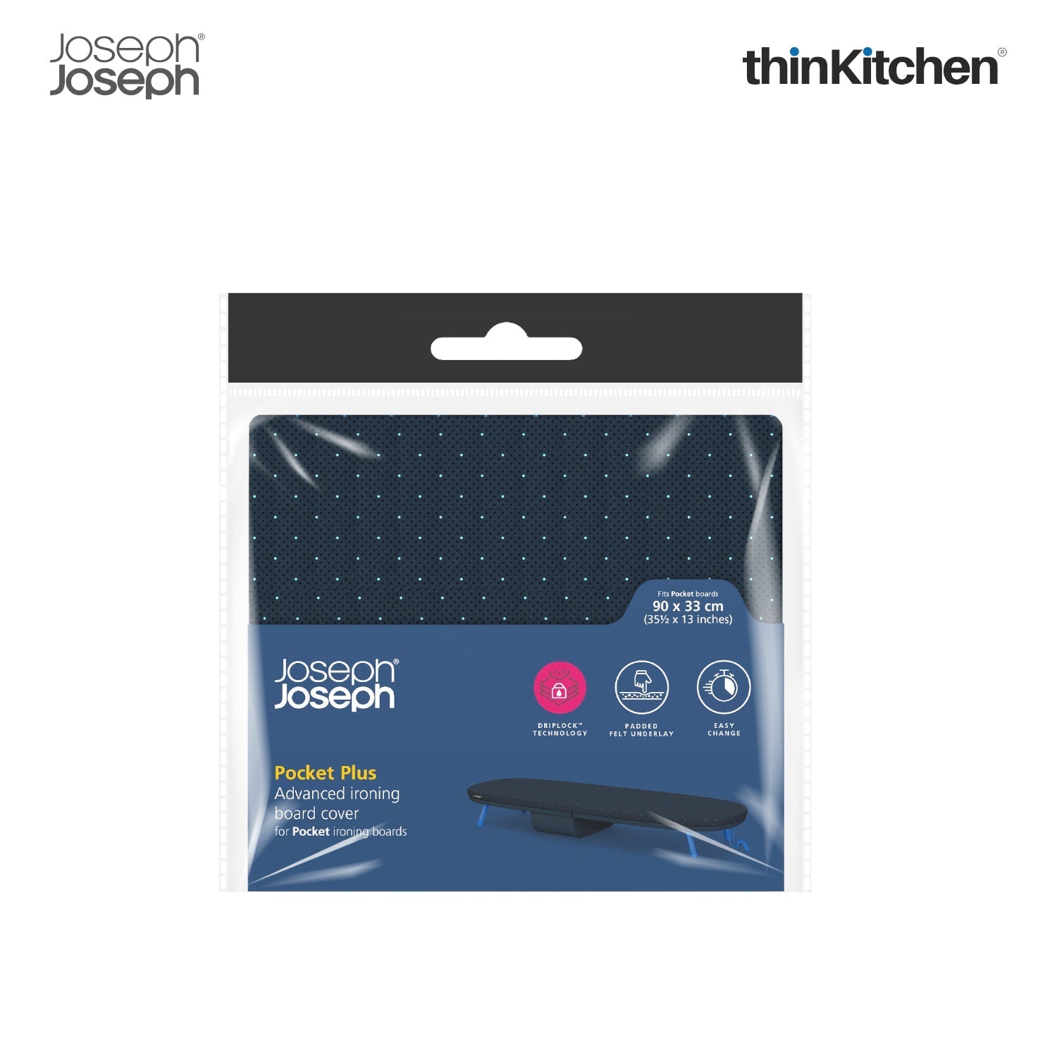 Joseph Joseph Laundry Combo: Pocket Plus Advanced Ironing Board Cover x  Hold-All Collapsible 35L Laundry Basket - 5