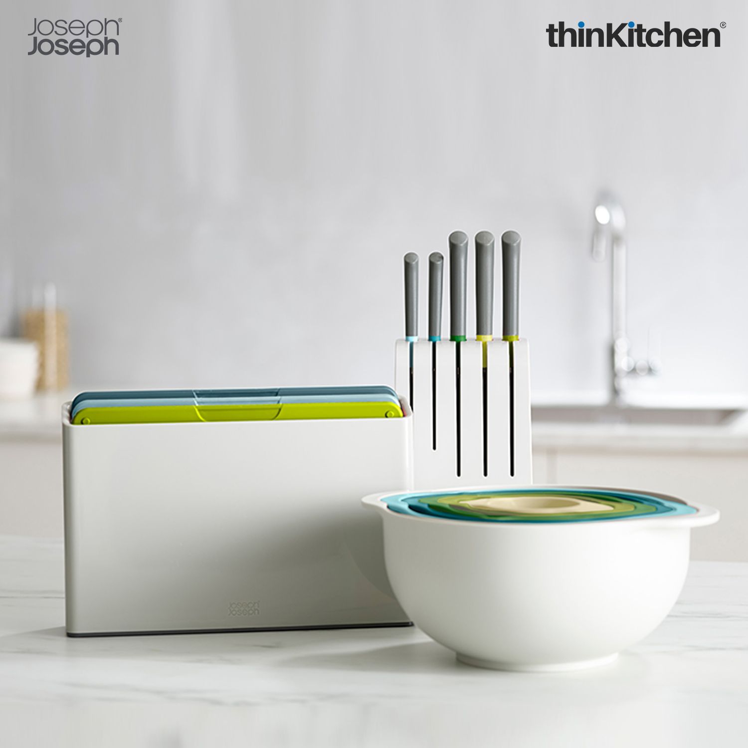 Joseph Joseph Duo 3-Piece Chopping Board Set with Storage Case | Colour-Coded Cutting Board Set for Kitchen – Grey - 2