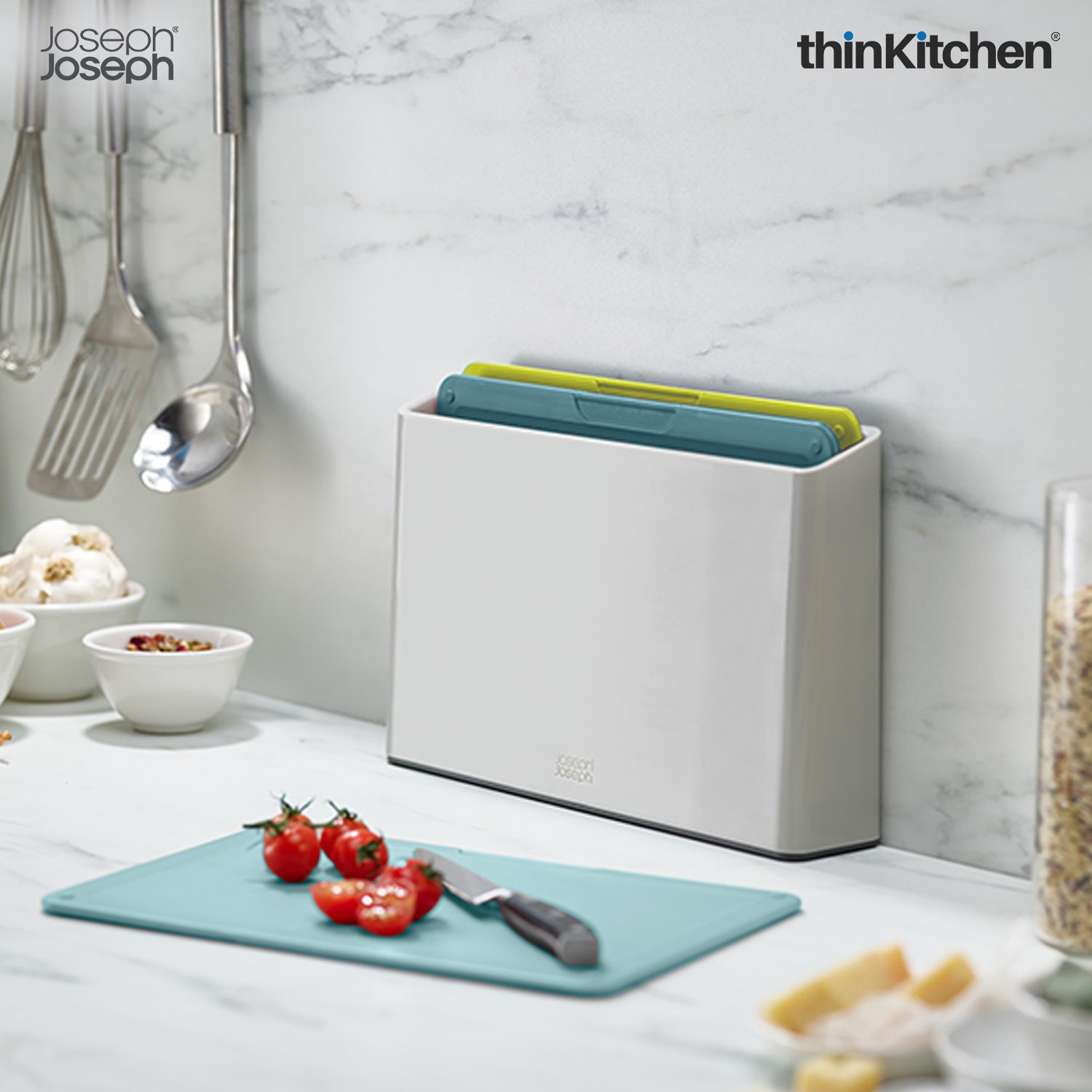 Joseph Joseph Duo 3-Piece Chopping Board Set with Storage Case | Colour-Coded Cutting Board Set for Kitchen – Grey - 4