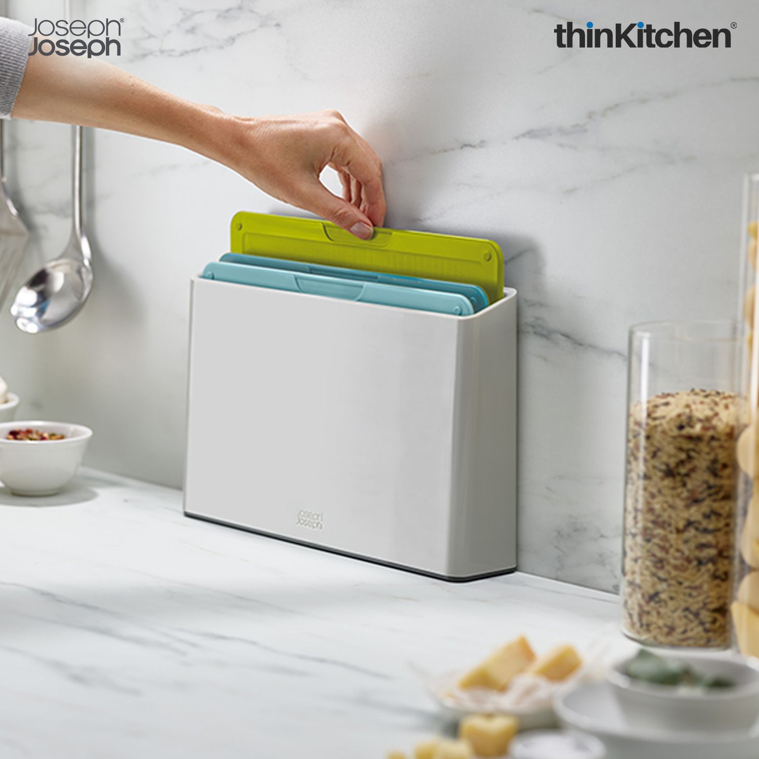 Joseph Joseph Duo 3-Piece Chopping Board Set with Storage Case | Colour-Coded Cutting Board Set for Kitchen – Grey - 5