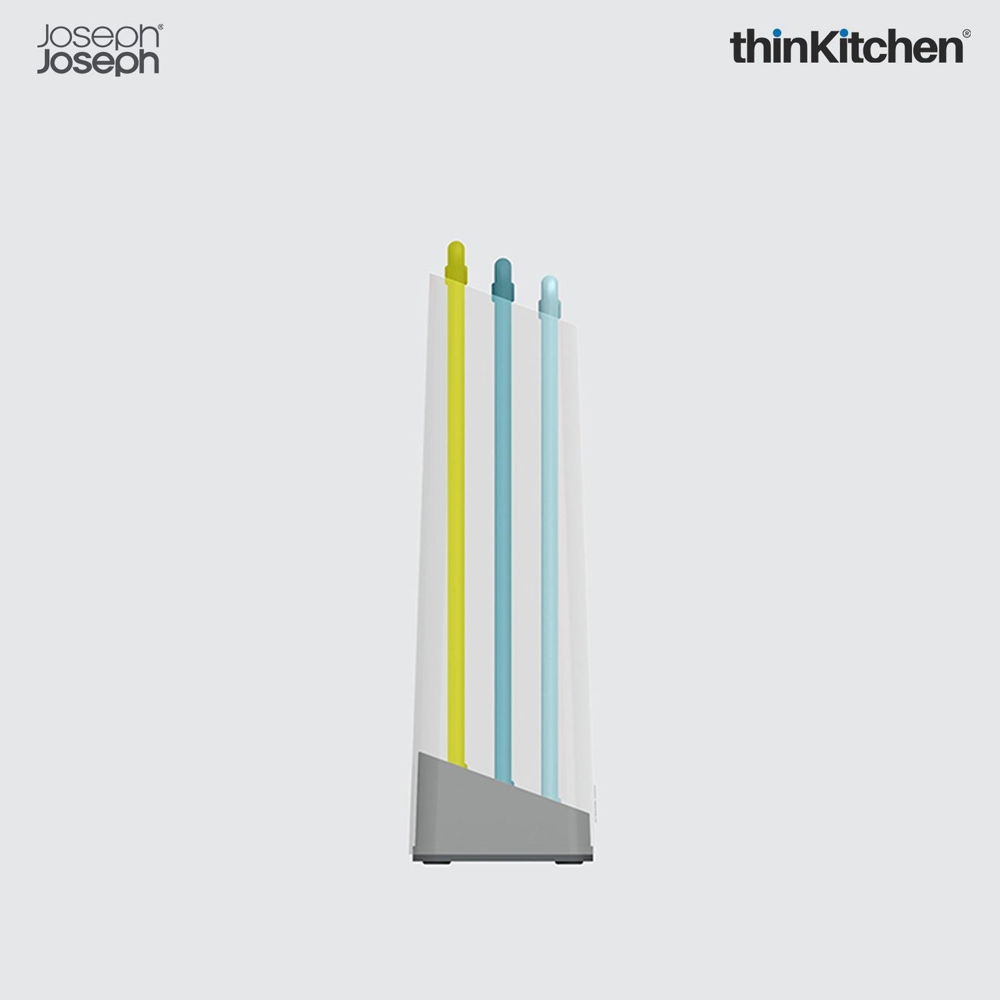 Joseph Joseph Duo 3-Piece Chopping Board Set with Storage Case | Colour-Coded Cutting Board Set for Kitchen – Grey