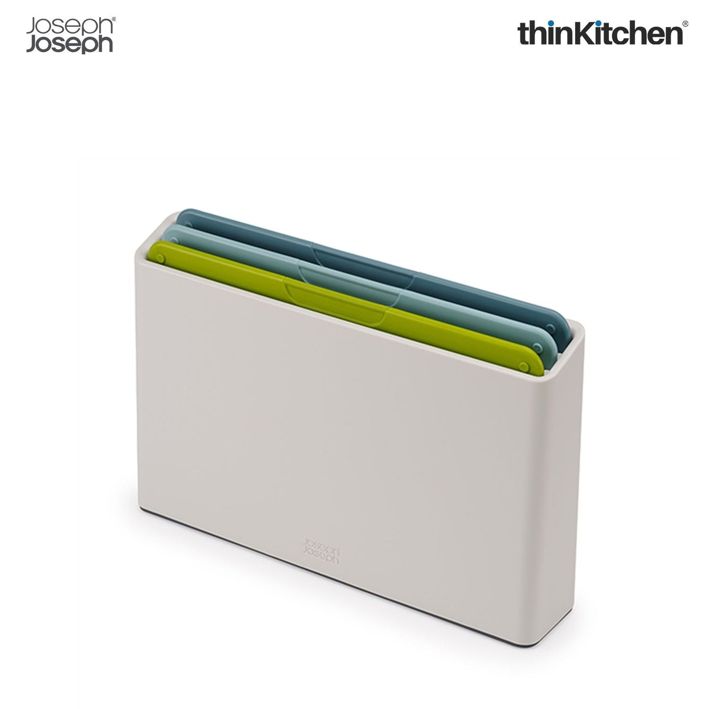 Joseph Joseph Duo 3-Piece Chopping Board Set with Storage Case | Colour-Coded Cutting Board Set for Kitchen – Grey