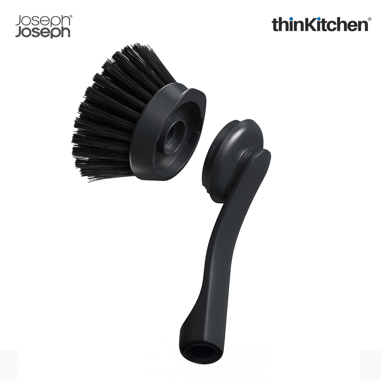 Joseph Joseph SinkTech Dish Brush and Sponge Set with Large Stainless-Steel Storage Stand, Durable Bristles, Replaceable Heads - 5