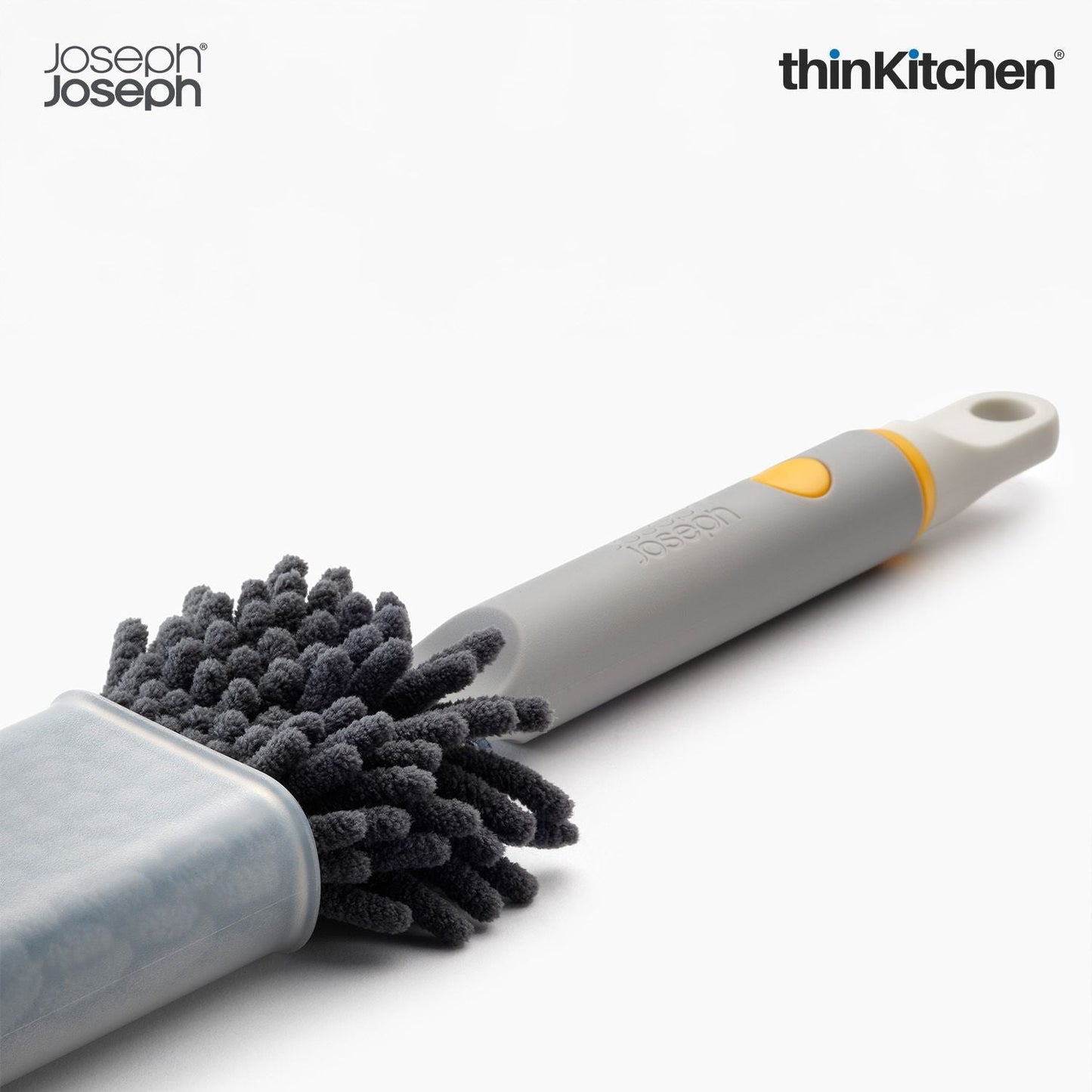 Joseph Joseph CleanTech 3-in-1 Duster with Storage Sheath and Duster Head Cleaning Tool, Light Stone