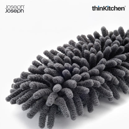 Joseph Joseph CleanTech 3-in-1 Duster with Storage Sheath and Duster Head Cleaning Tool, Light Stone