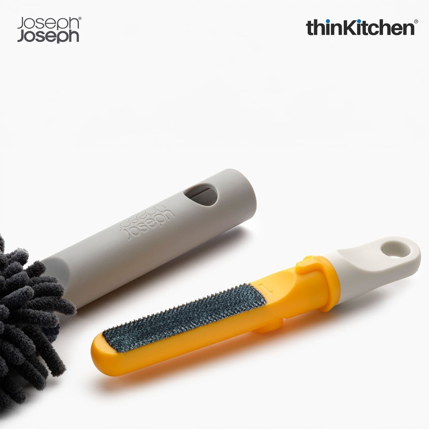 Joseph Joseph CleanTech 3-in-1 Duster with Storage Sheath and Duster Head Cleaning Tool, Light Stone