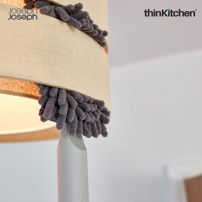 Joseph Joseph CleanTech 3-in-1 Duster with Storage Sheath and Duster Head Cleaning Tool, Light Stone