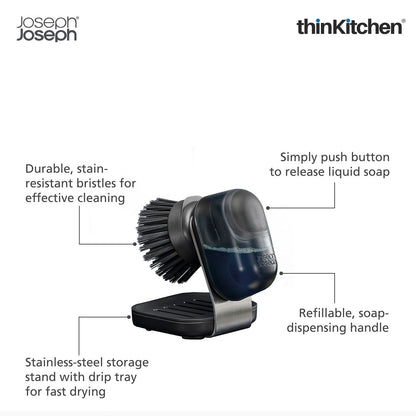 Joseph Joseph SinkTech Soap-disp palm brush with stand