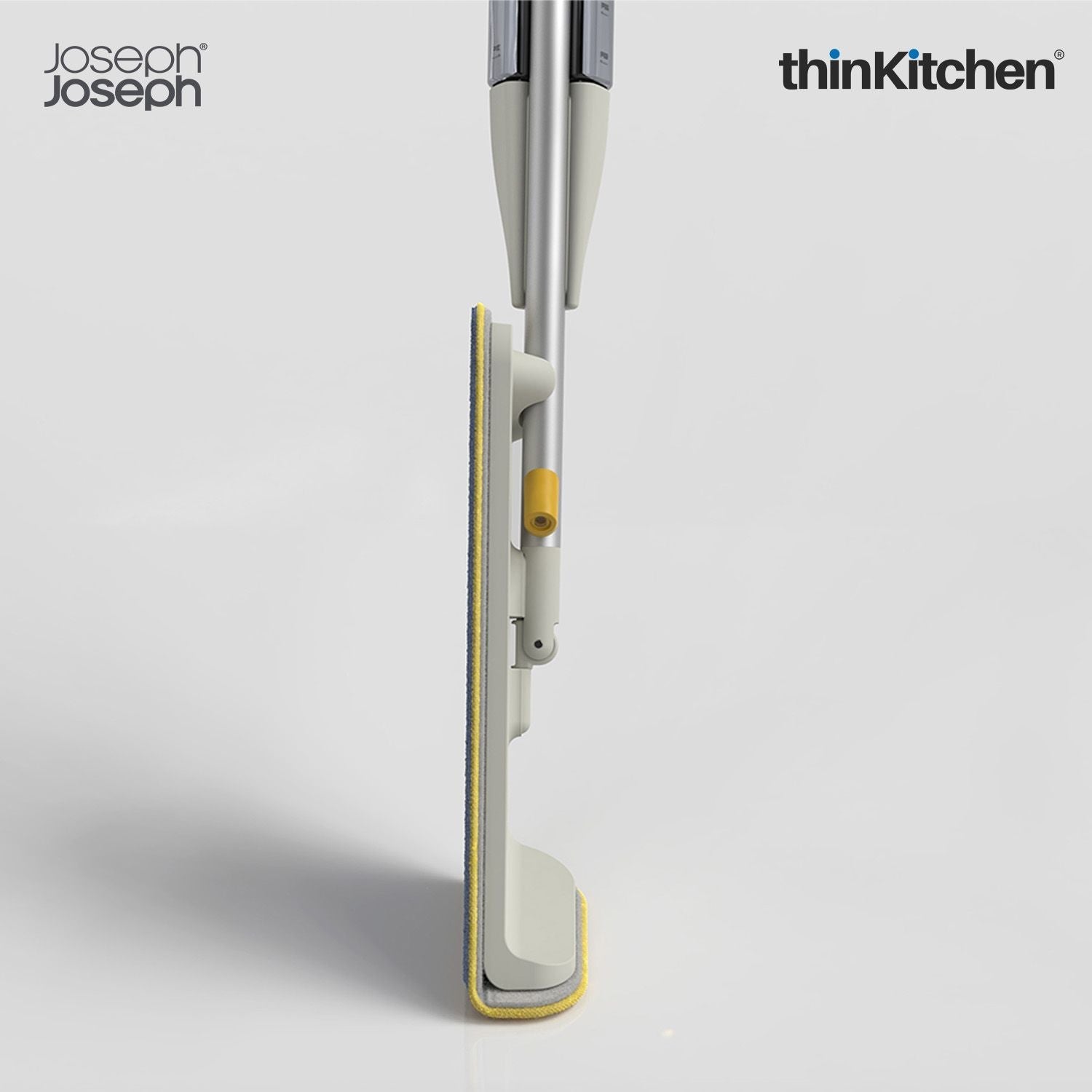 Joseph Joseph CleanTech 2-in-1 Spray Mop with Washable Microfibre Cleaning Pad, Spot-Cleaning Scrubber, Easy-Pull Trigger, Refillable Bottle, Light Stone - 7