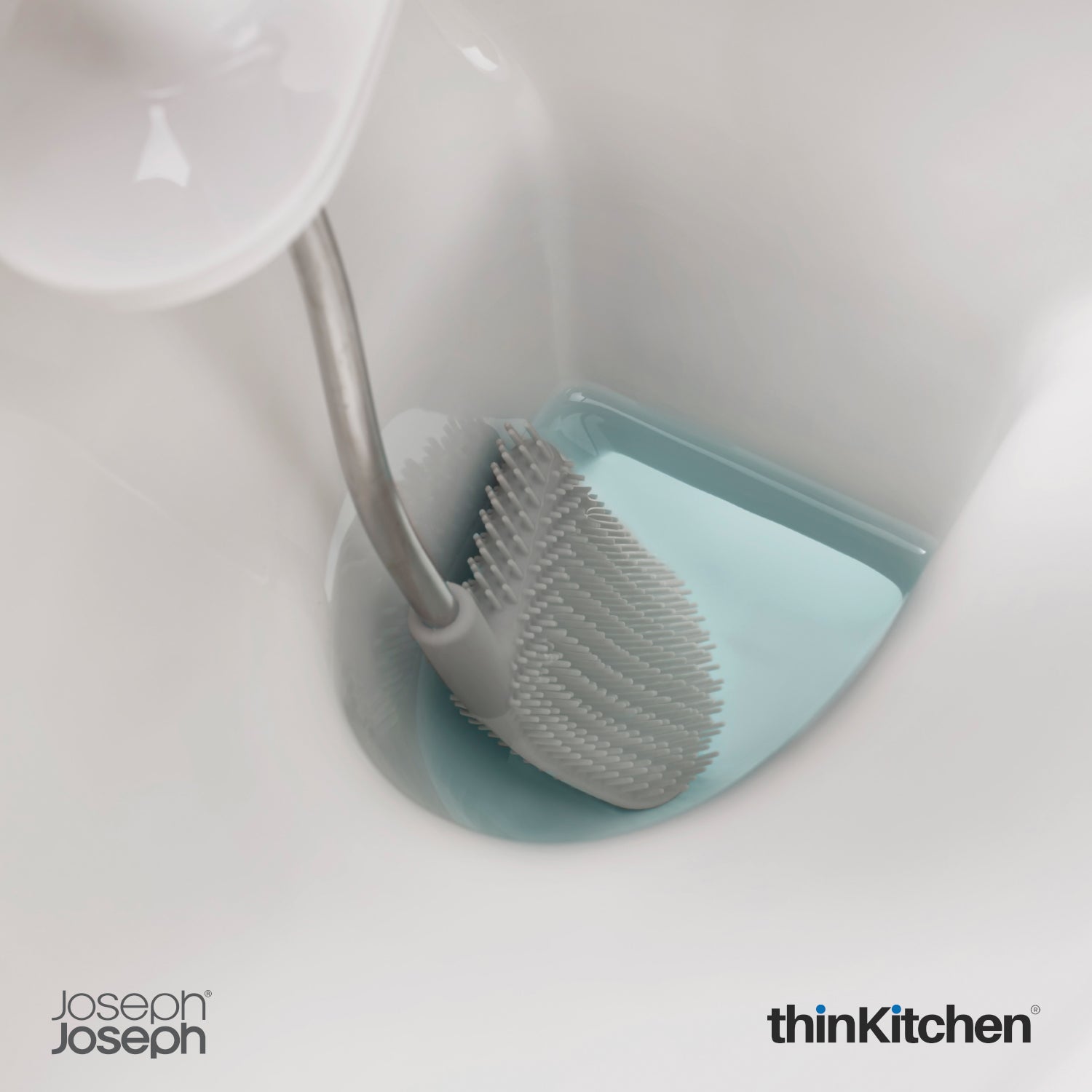 Joseph Joseph Flex™ Steel Toilet Brush with Slimline Stainless Steel Holder – Hygienic, Anti-Clog & Anti-Drip Loo Brush and Holder - 6